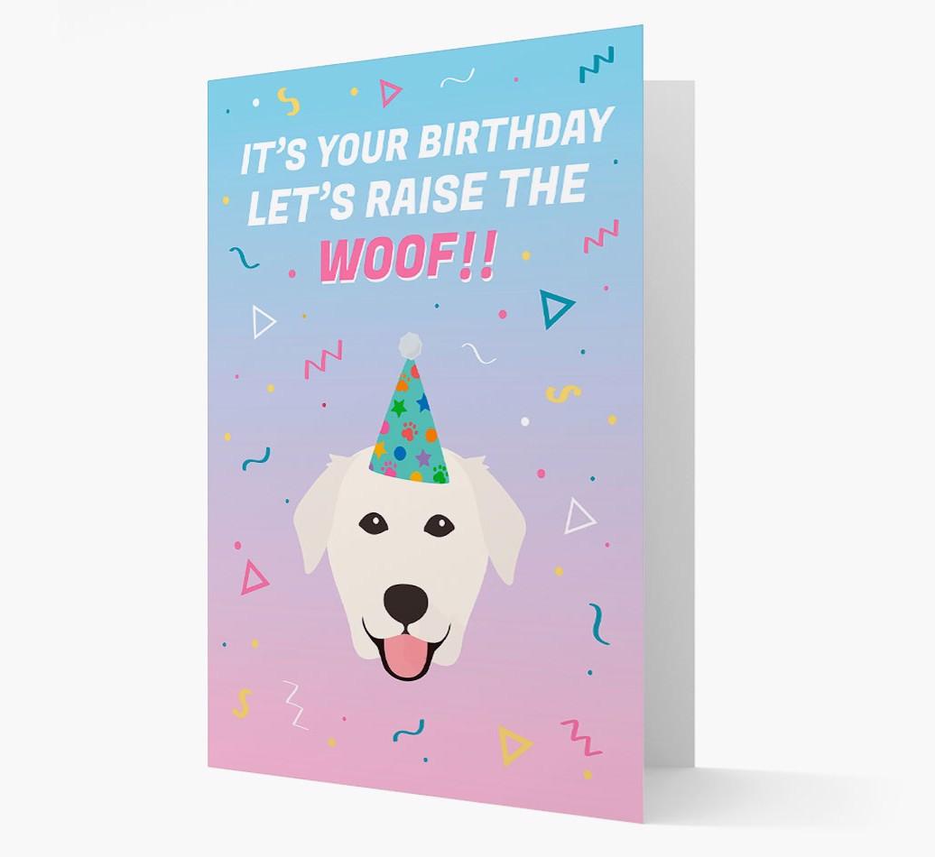 Raise The Woof: Personalized Card with {breedFullName} Icon