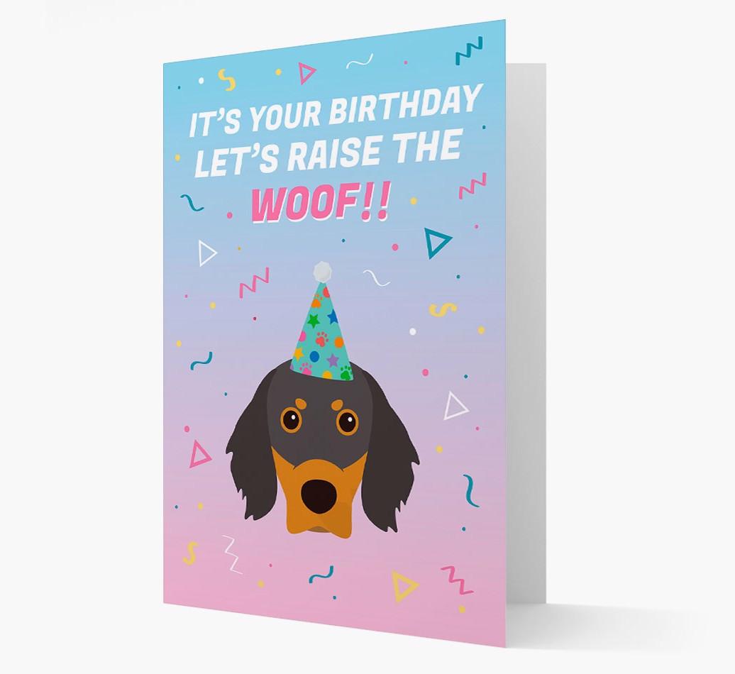 Raise The Woof: Personalized Card with {breedFullName} Icon