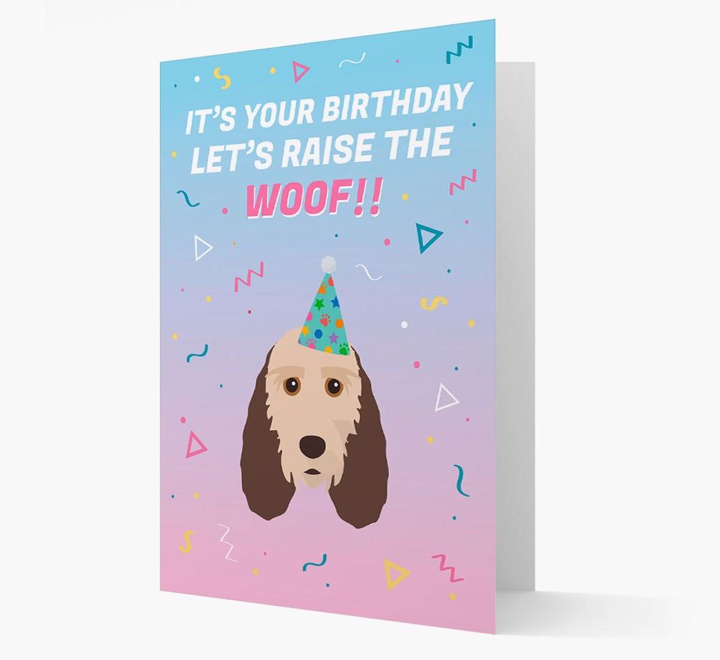 Raise The Woof: Personalized Card with {breedFullName} Icon