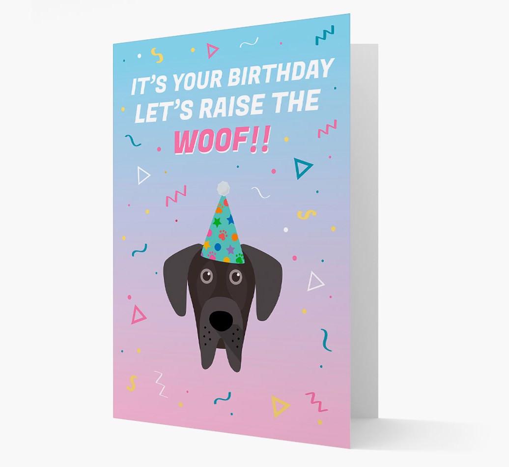 Raise The Woof: Personalized Card with {breedFullName} Icon