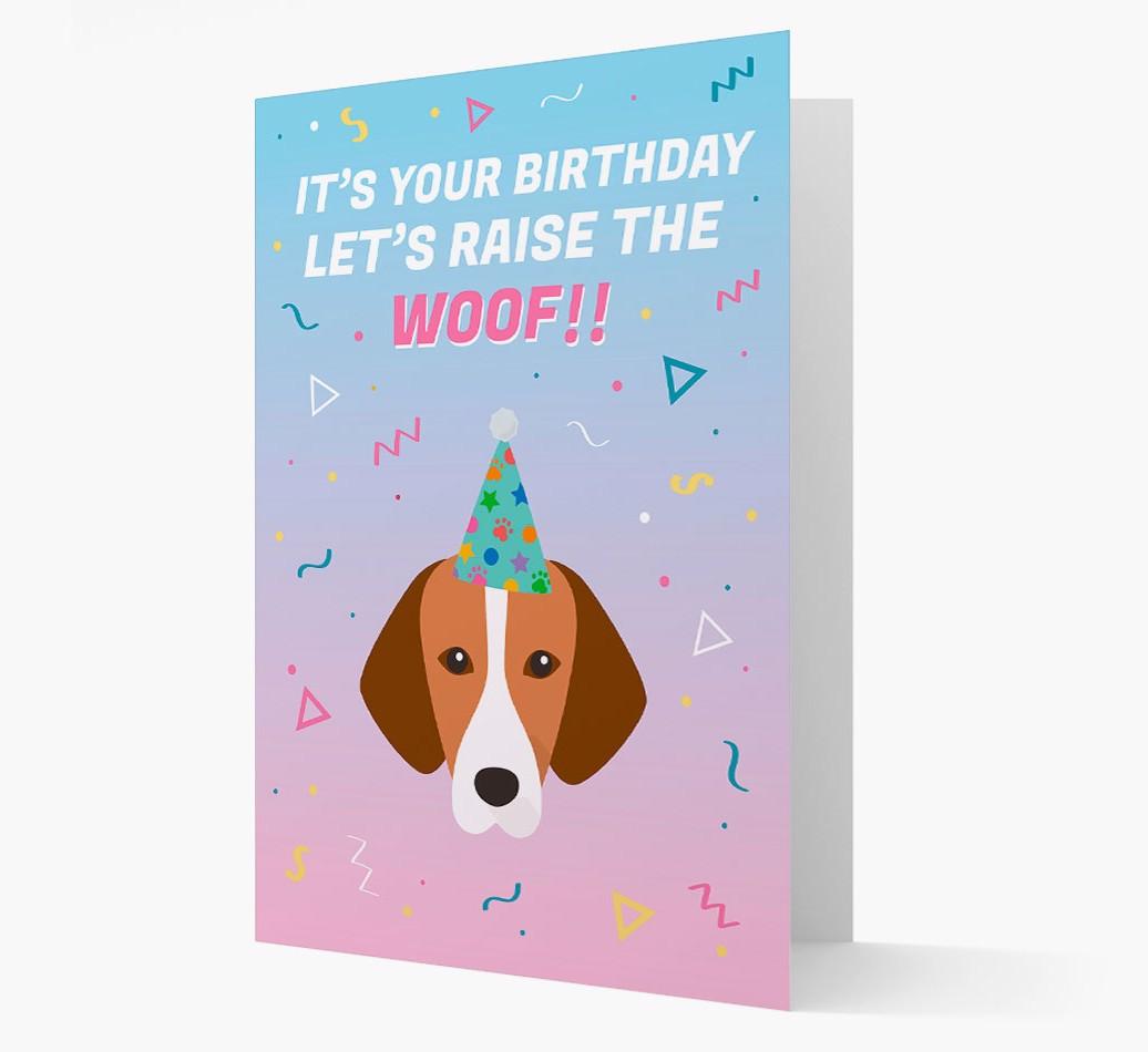 Raise The Woof: Personalized Card with {breedFullName} Icon
