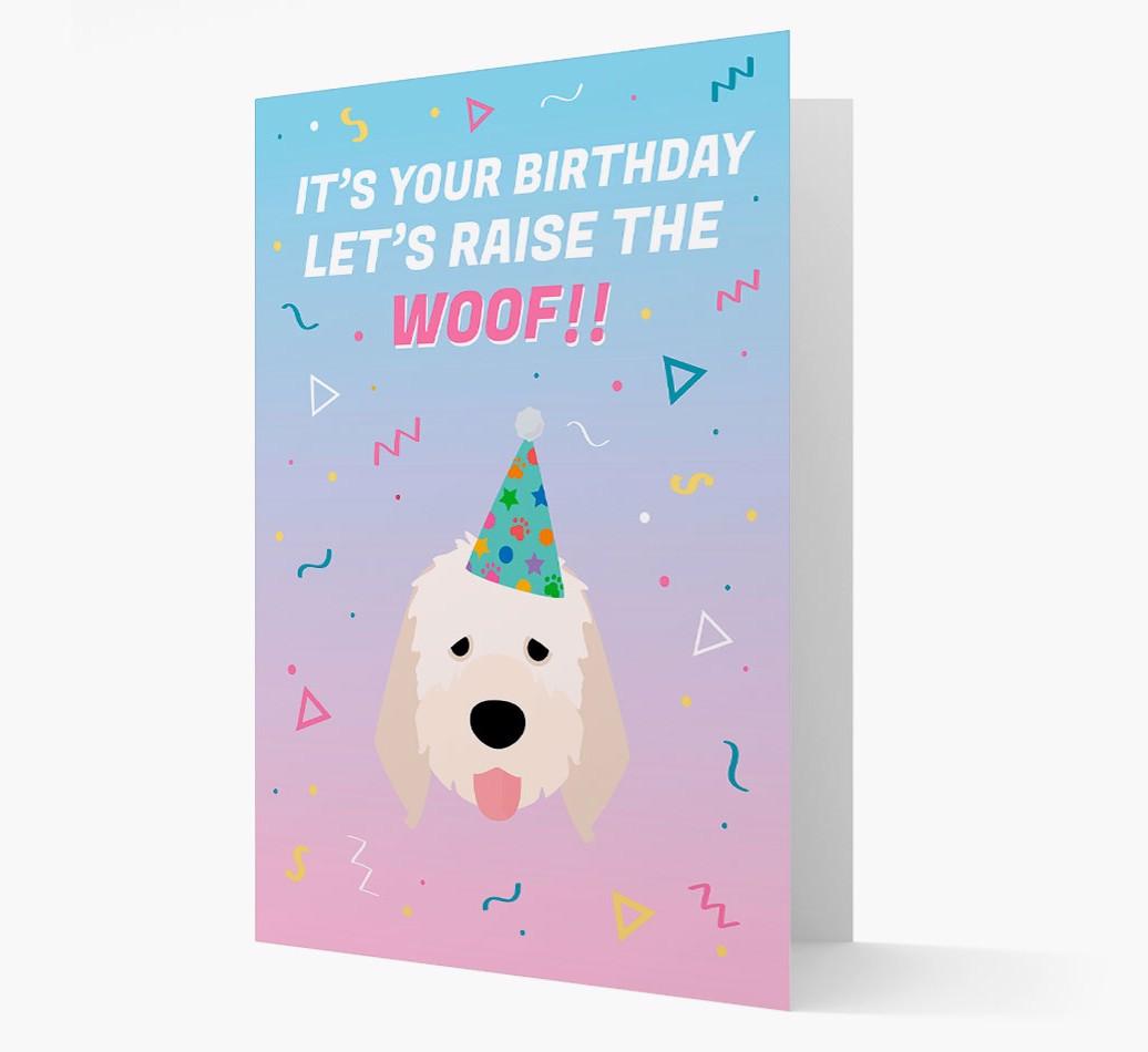 Raise The Woof: Personalized Card with {breedFullName} Icon