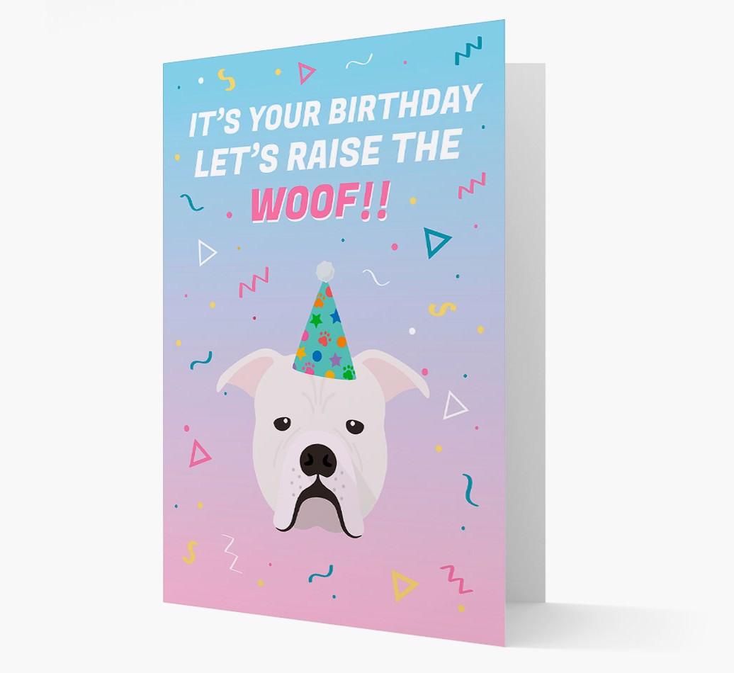 Raise The Woof: Personalized Card with {breedFullName} Icon