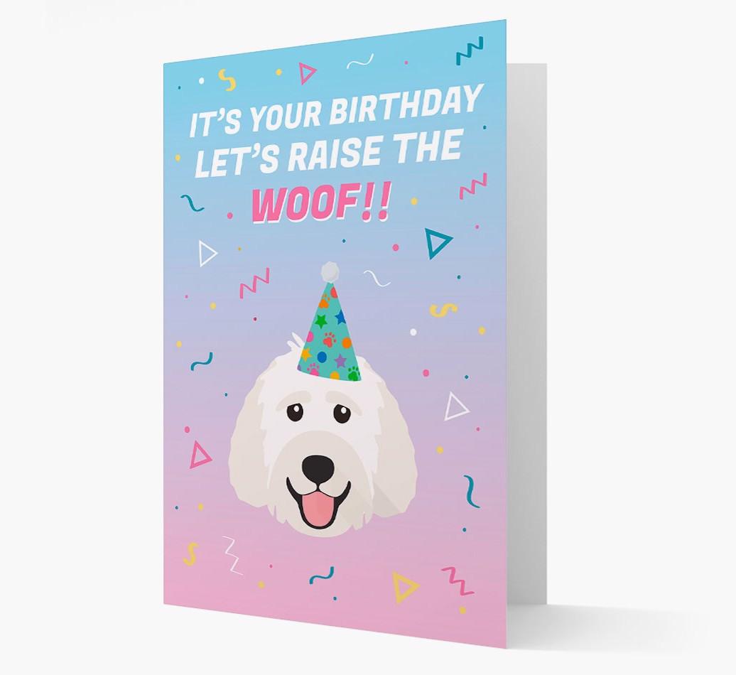 Raise The Woof: Personalized Card with {breedFullName} Icon