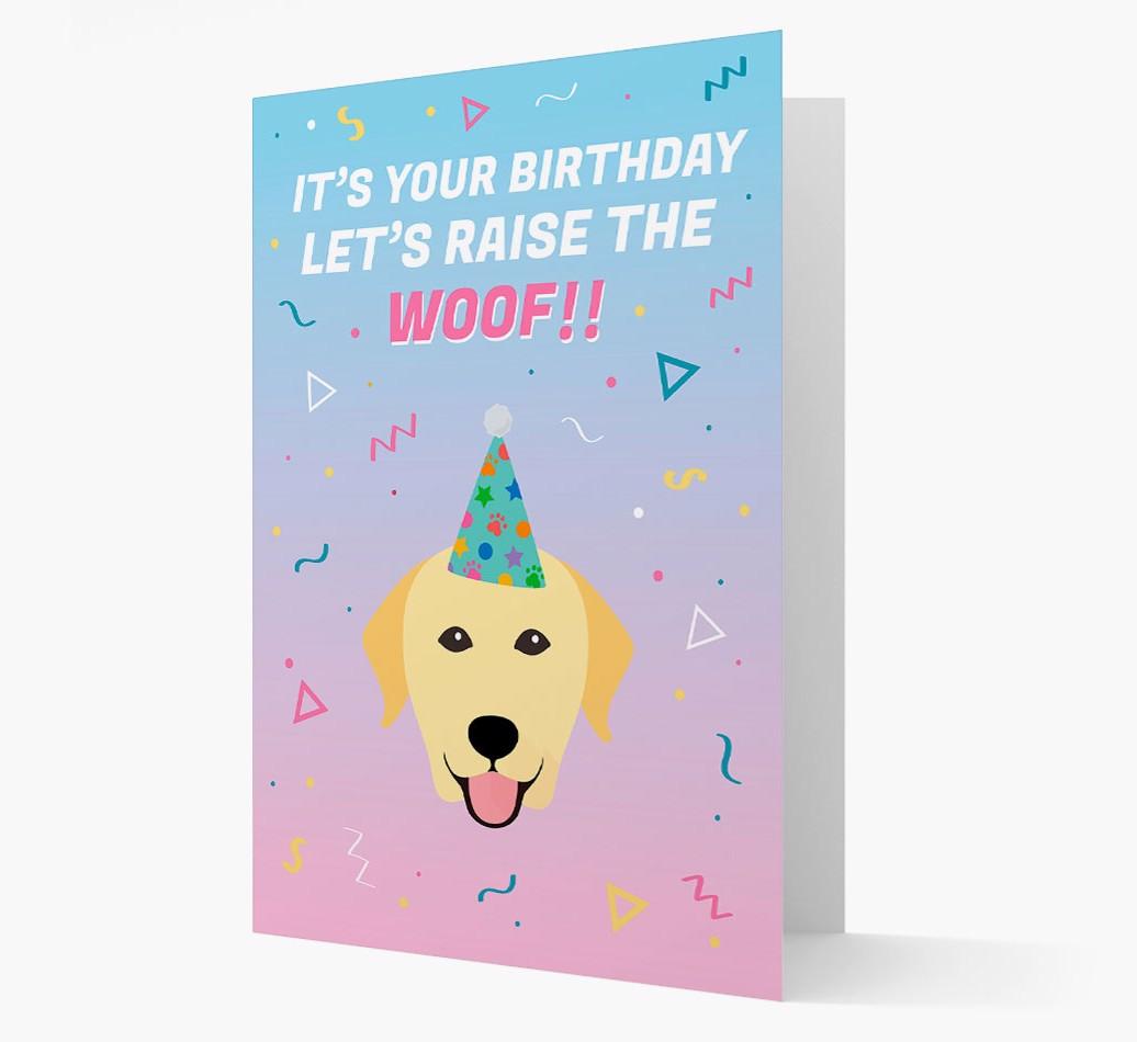 Raise The Woof: Personalized Card with {breedFullName} Icon