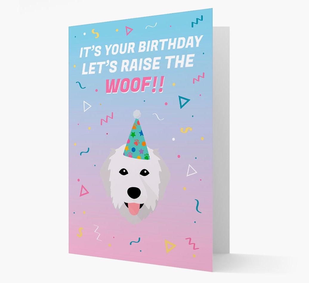 Raise The Woof: Personalized Card with {breedFullName} Icon