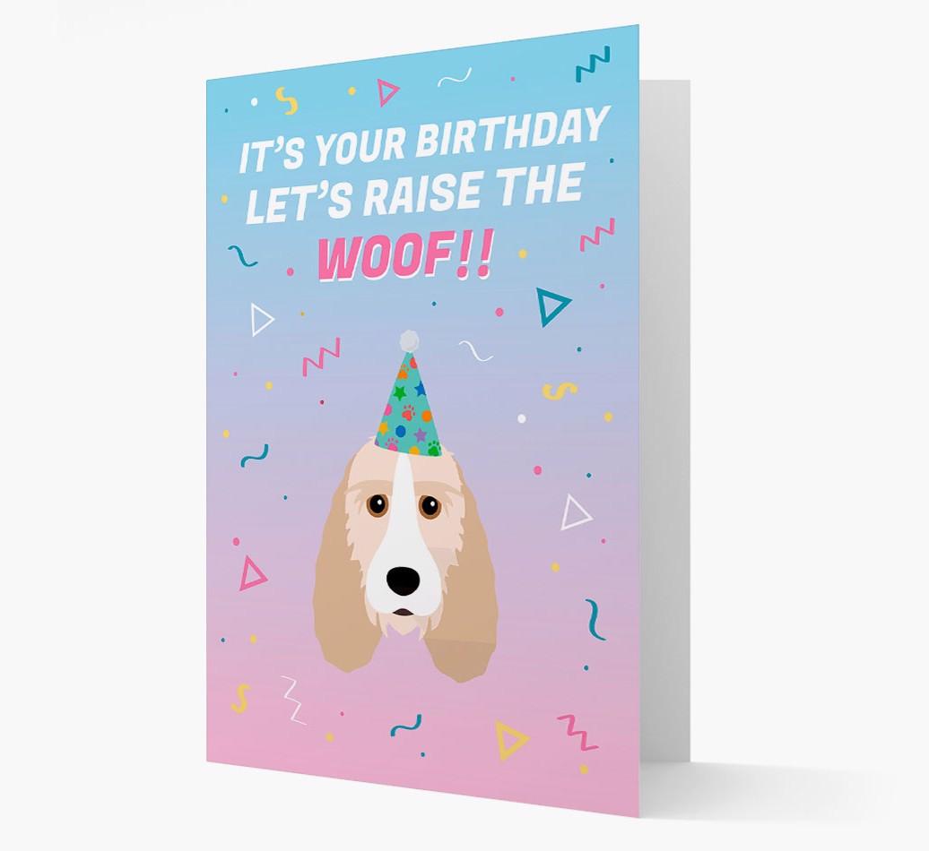 Raise The Woof: Personalized Card with {breedFullName} Icon