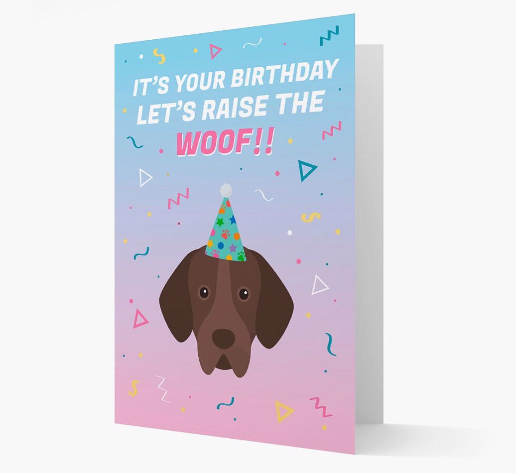 Raise The Woof: Personalized Card with {breedFullName} Icon