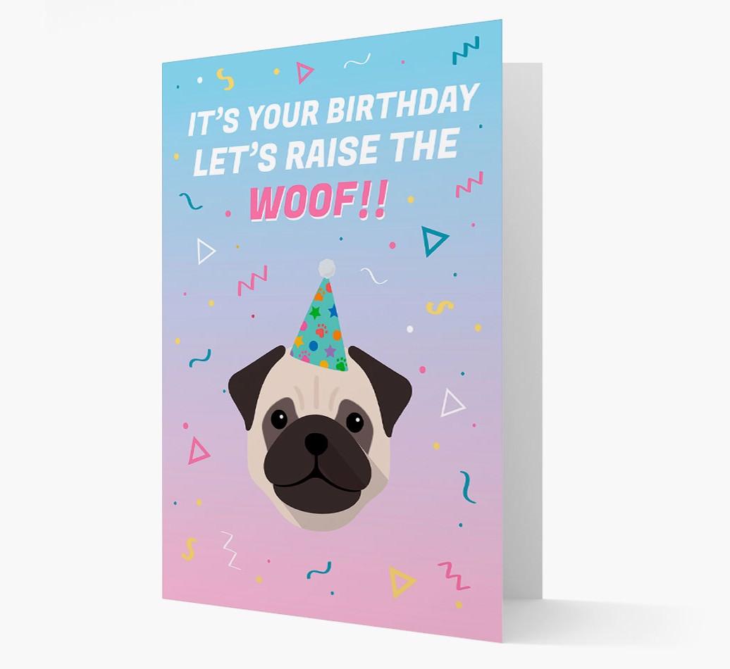 Raise The Woof: Personalized Card with {breedFullName} Icon