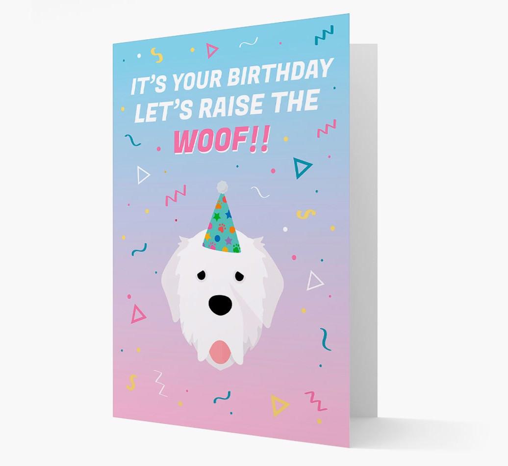 Raise The Woof: Personalized Card with {breedFullName} Icon