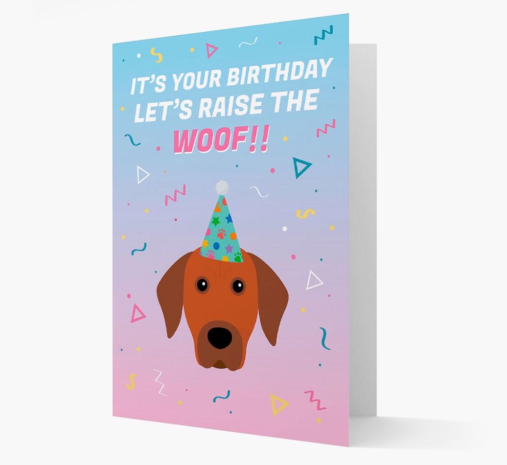 Raise The Woof: Personalized Card with {breedFullName} Icon