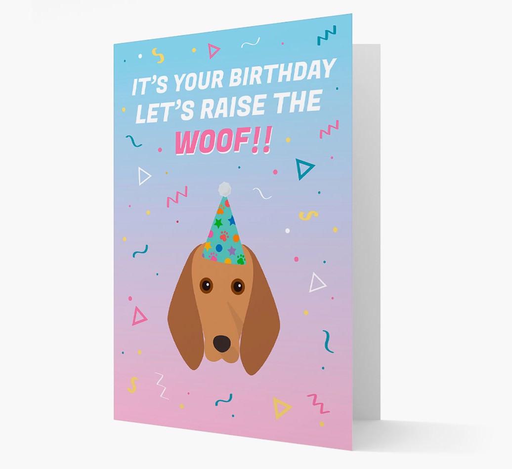Raise The Woof: Personalized Card with {breedFullName} Icon