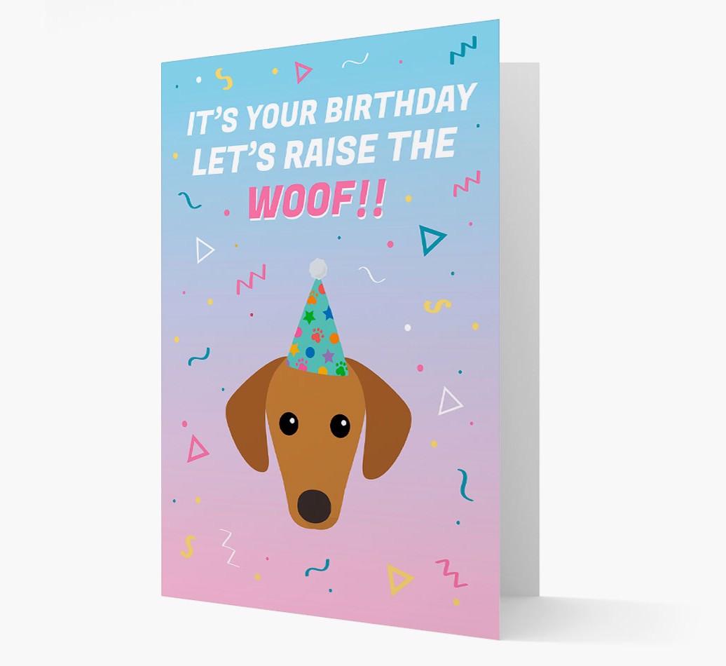 Raise The Woof: Personalized Card with {breedFullName} Icon