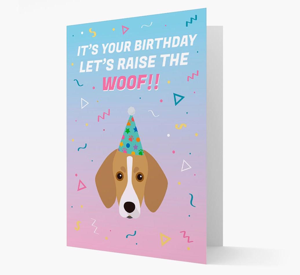 Raise The Woof: Personalized Card with {breedFullName} Icon