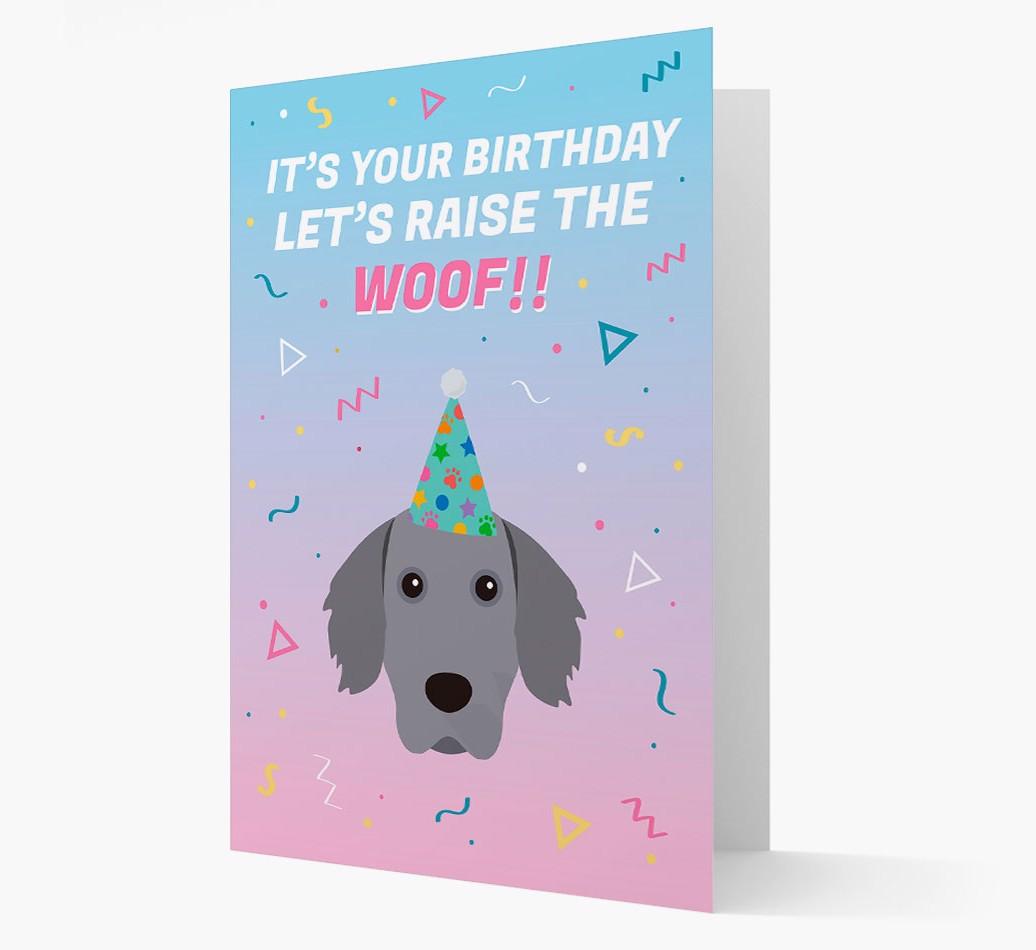 Raise The Woof: Personalized Card with {breedFullName} Icon