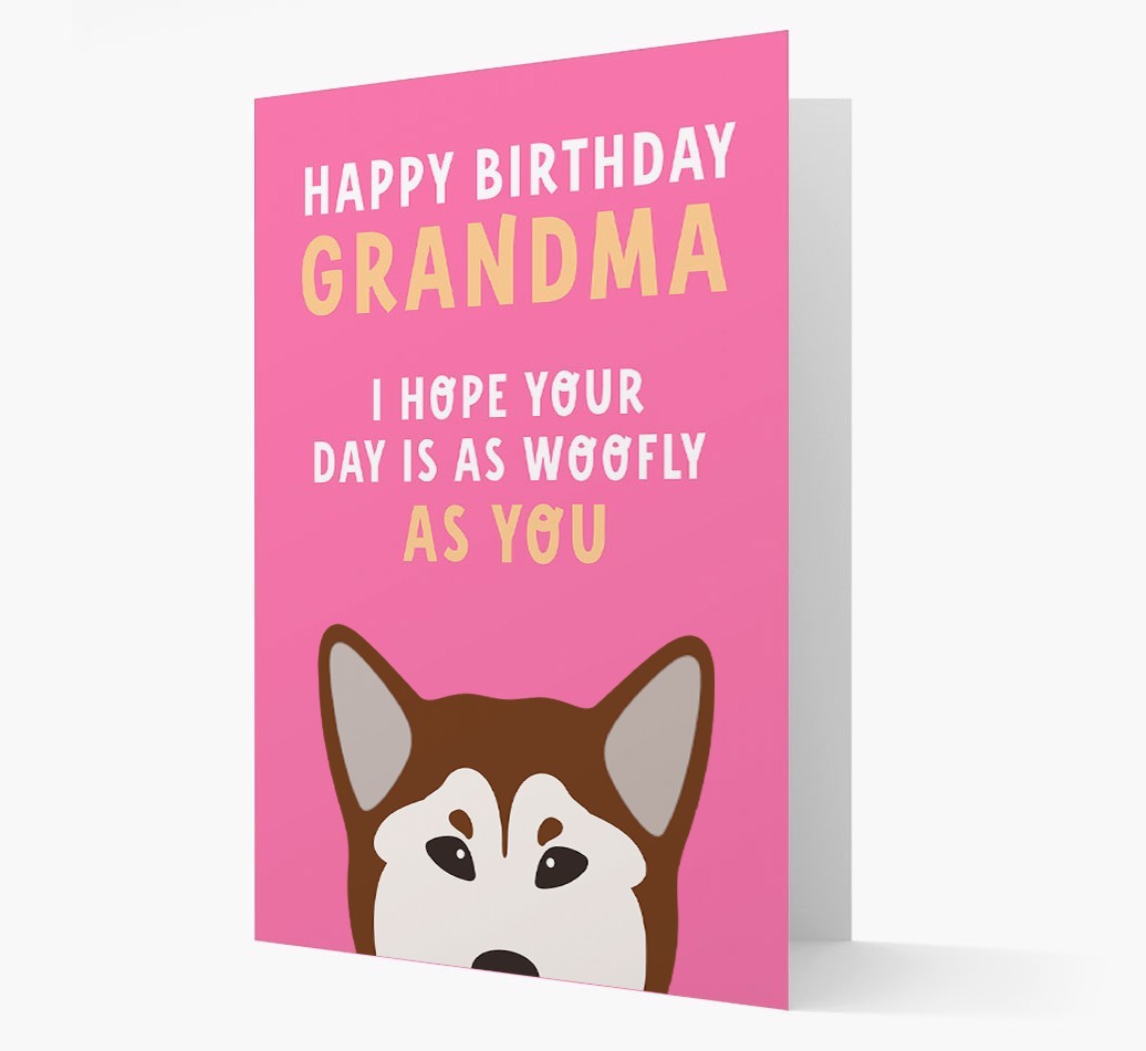Woofly Grandma: Personalized Card with {breedFullName} Icon