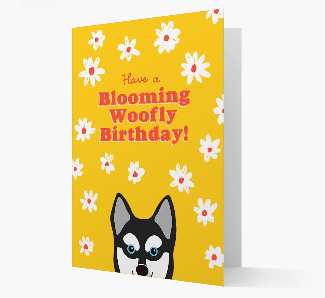 Blooming Woofly Birthday: Personalised {breedFullName} Card