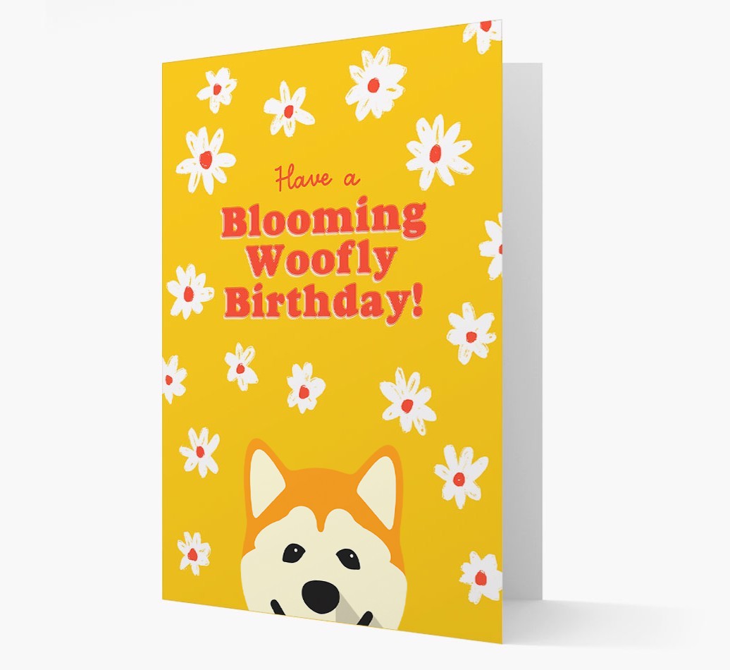 Blooming Woofly Birthday: Personalised {breedFullName} Card