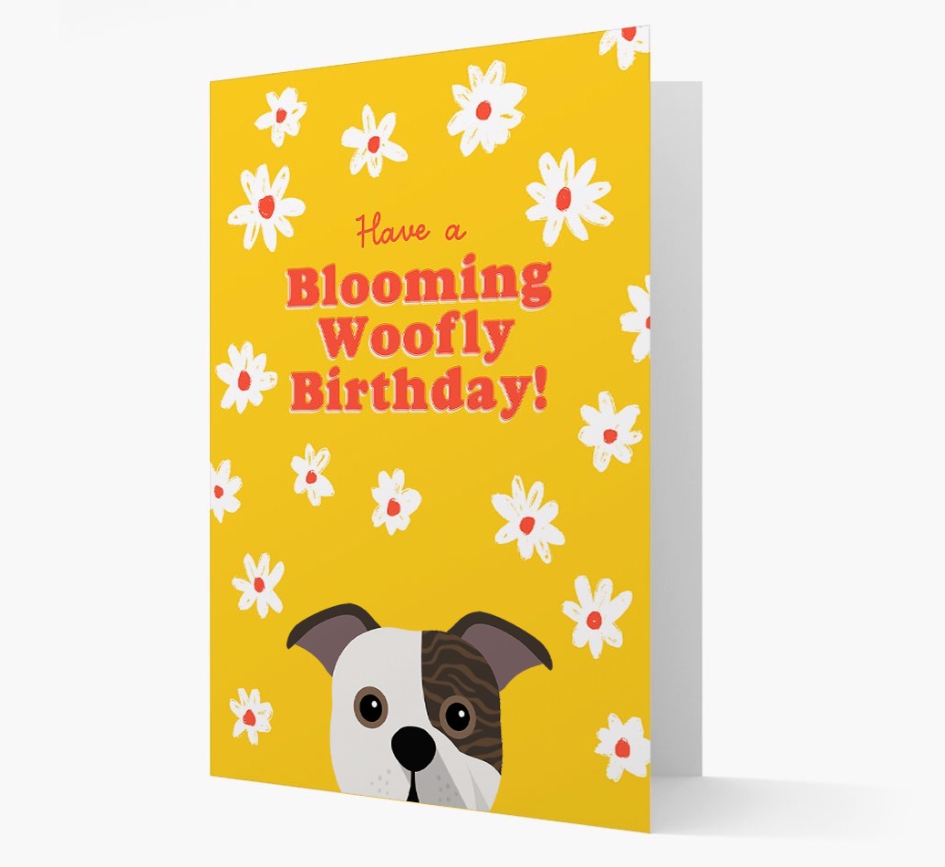 Blooming Woofly Birthday: Personalised {breedFullName} Card