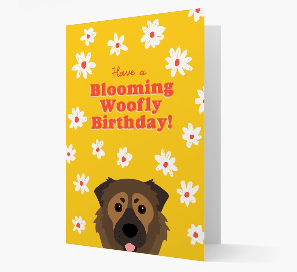 Blooming Woofly Birthday: Personalised {breedFullName} Card