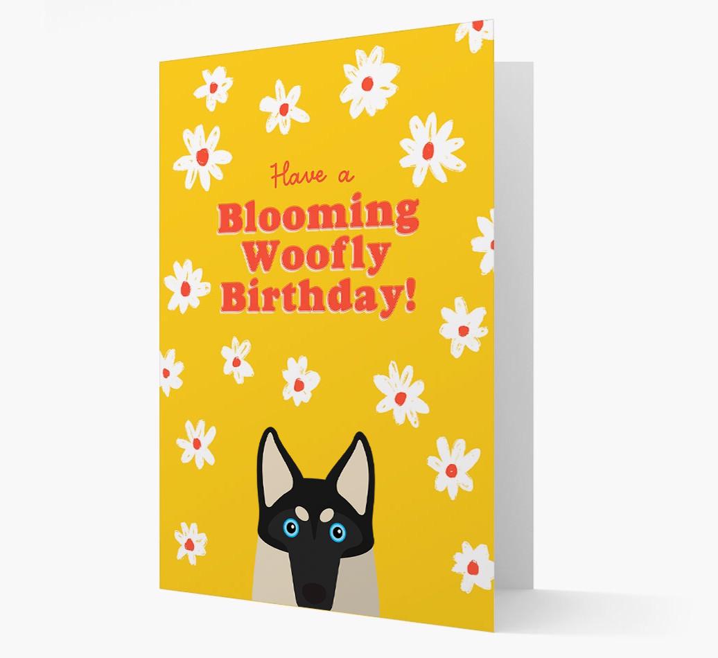 Blooming Woofly Birthday: Personalised {breedFullName} Card