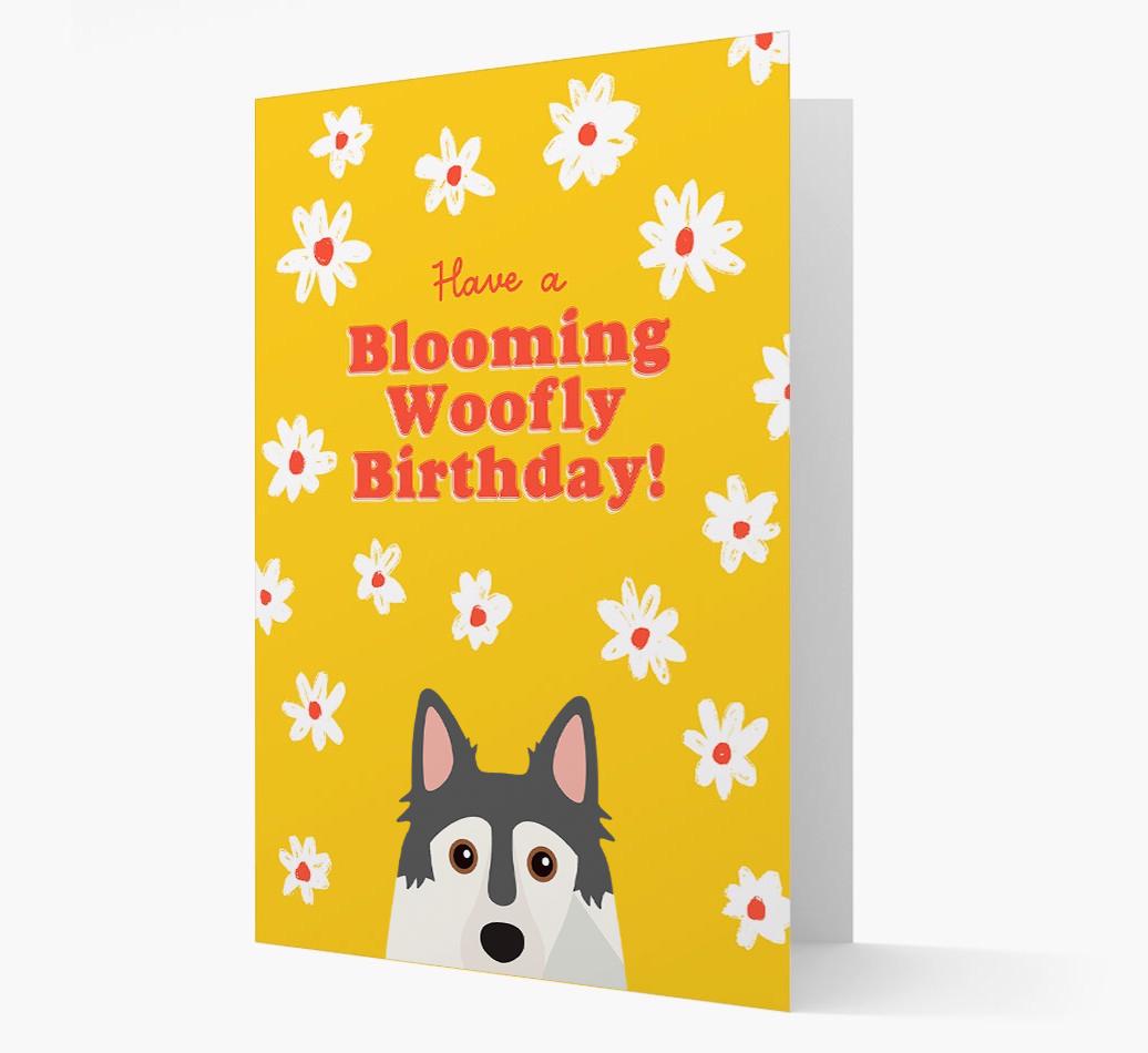 Blooming Woofly Birthday: Personalised {breedFullName} Card