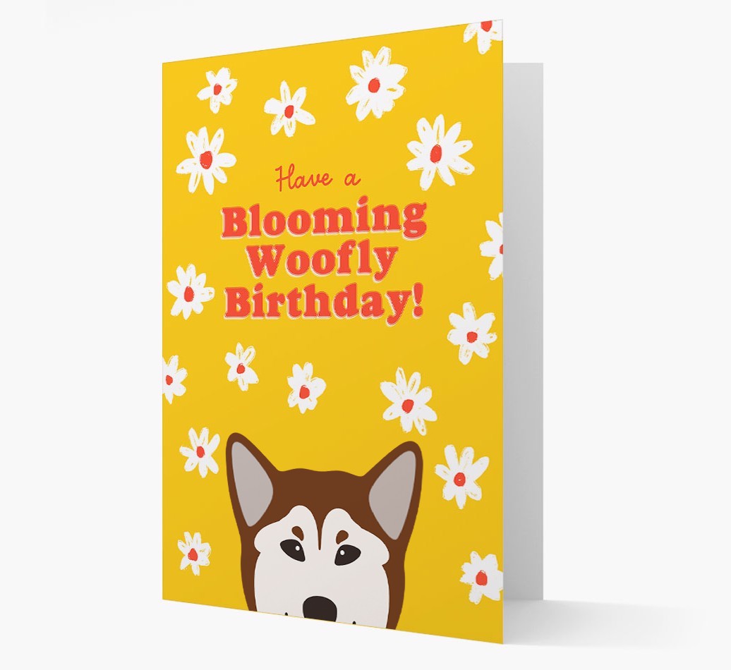 Blooming Woofly Birthday: Personalised {breedFullName} Card