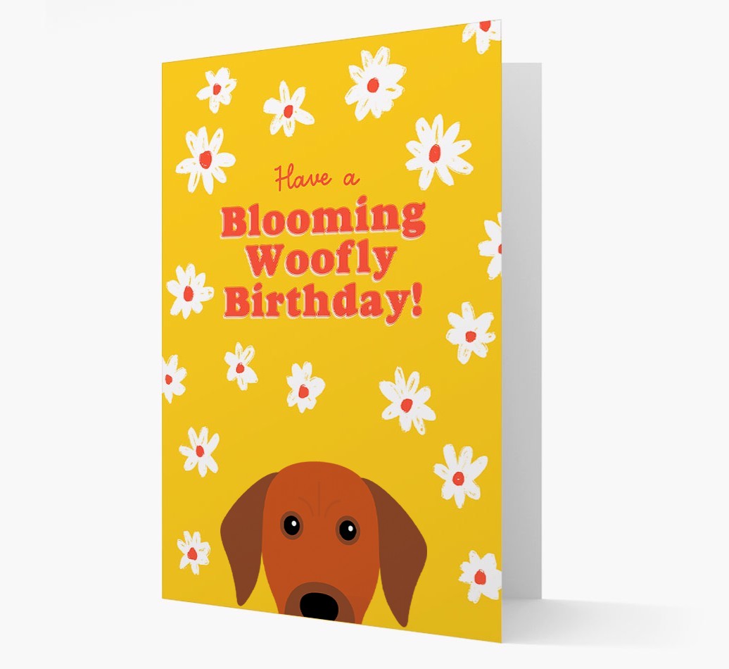 Blooming Woofly Birthday: Personalised {breedFullName} Card