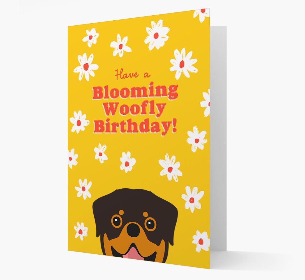 Blooming Woofly Birthday: Personalised {breedFullName} Card
