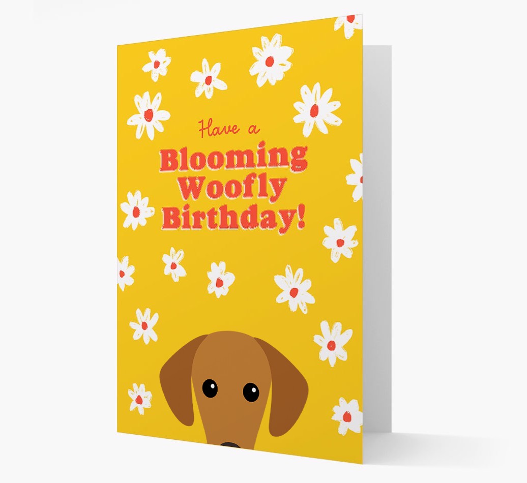 Blooming Woofly Birthday: Personalised {breedFullName} Card