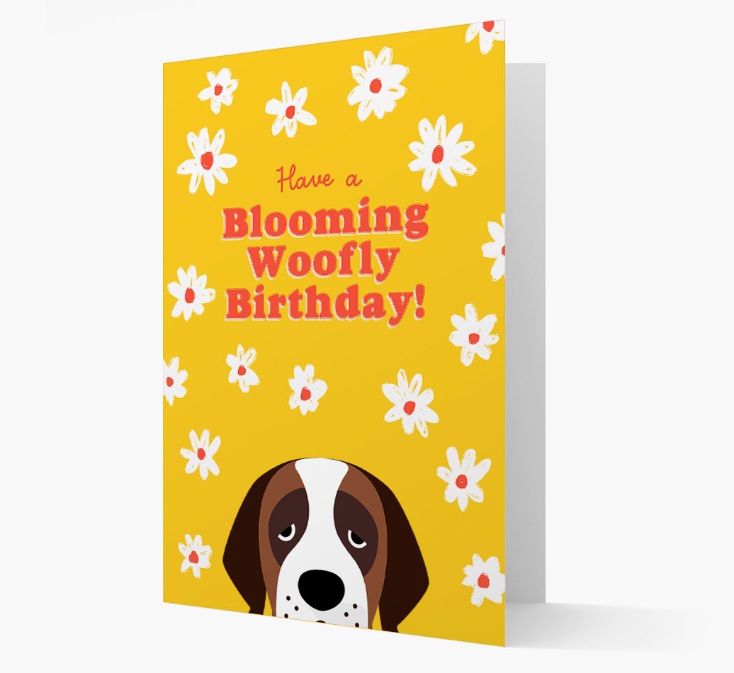 Blooming Woofly Birthday: Personalised {breedFullName} Card