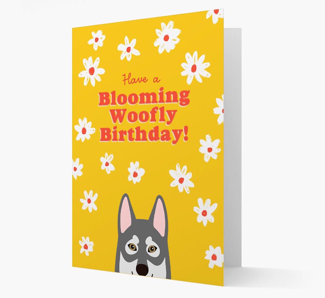 Blooming Woofly Birthday: Personalised {breedFullName} Card