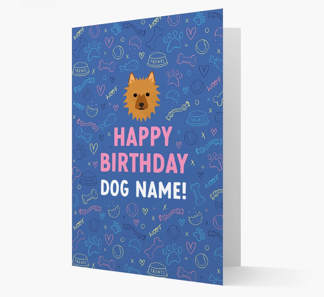 Happy Birthday Treats Pattern: Personalised {breedFullName} Card