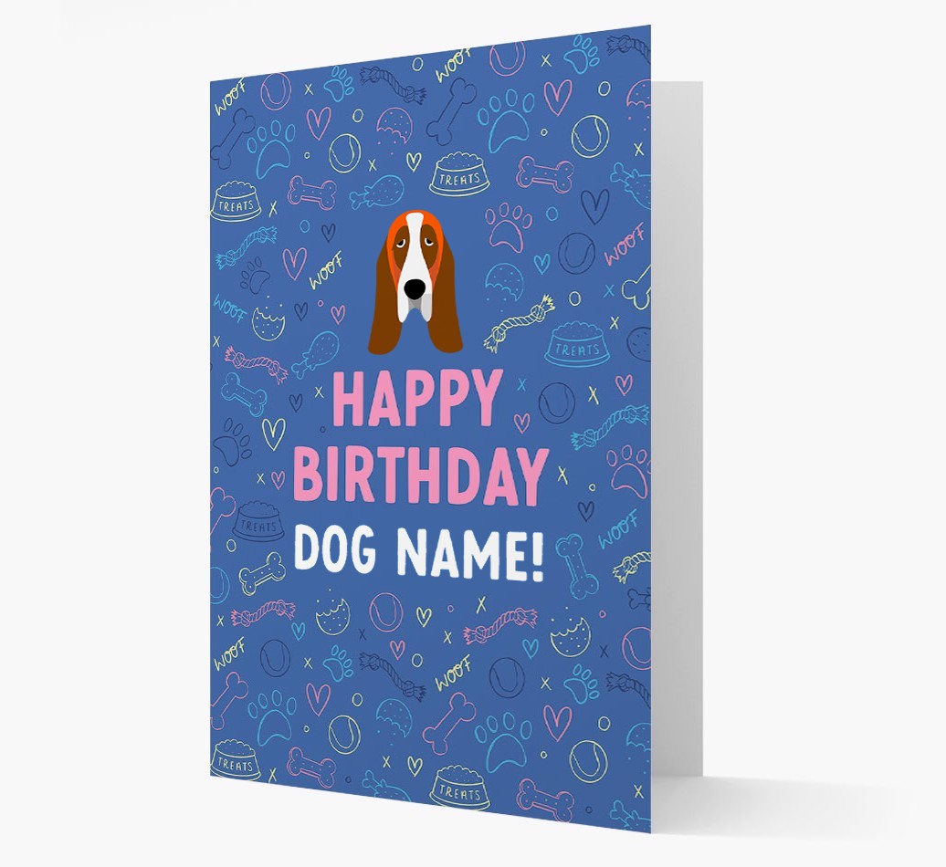 Happy Birthday Treats Pattern: Personalised {breedFullName} Card