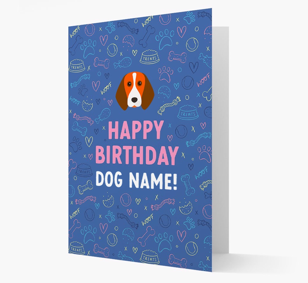 Happy Birthday Treats Pattern: Personalised {breedFullName} Card