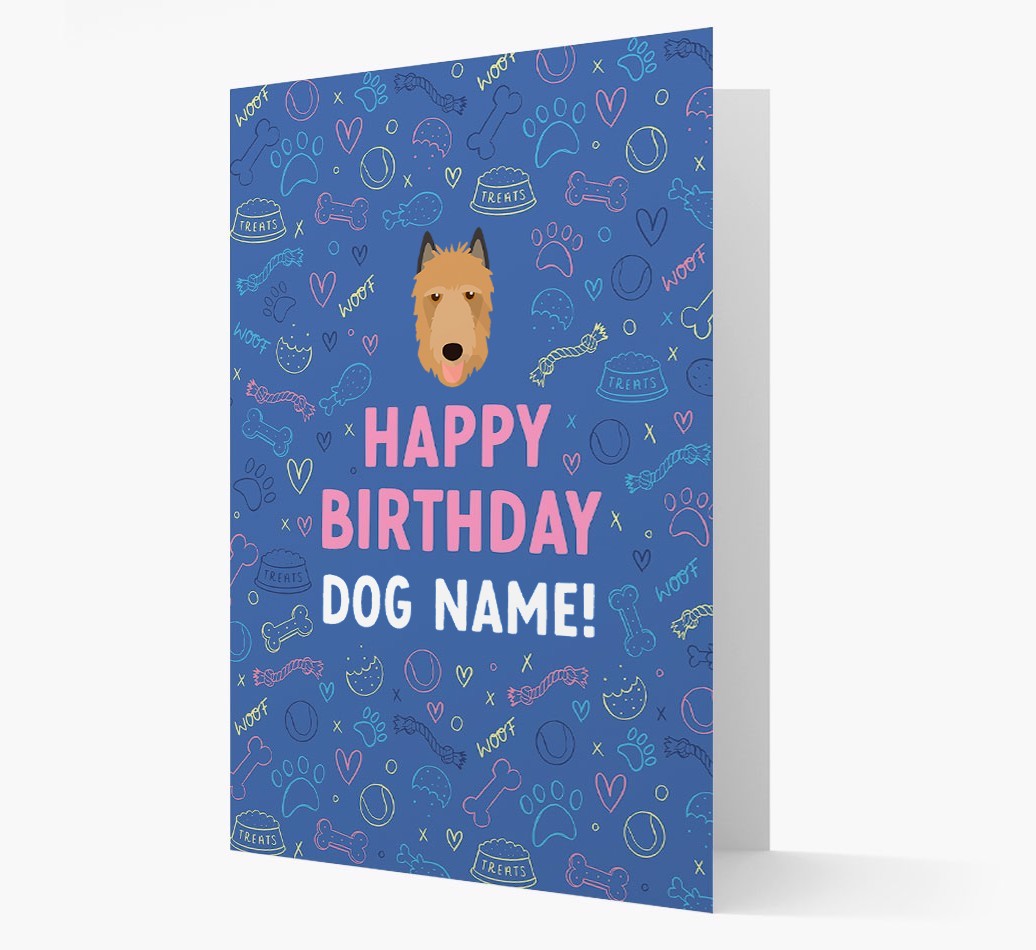 Happy Birthday Treats Pattern: Personalised {breedFullName} Card