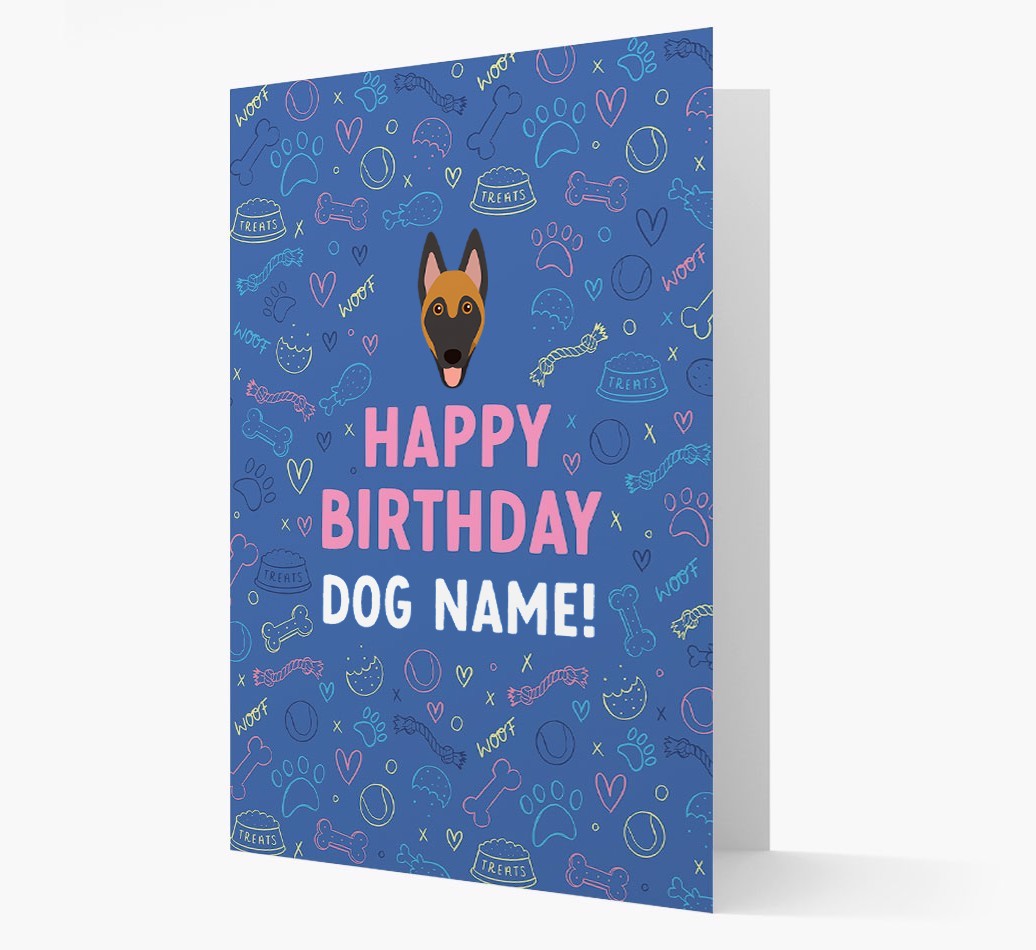 Happy Birthday Treats Pattern: Personalised {breedFullName} Card