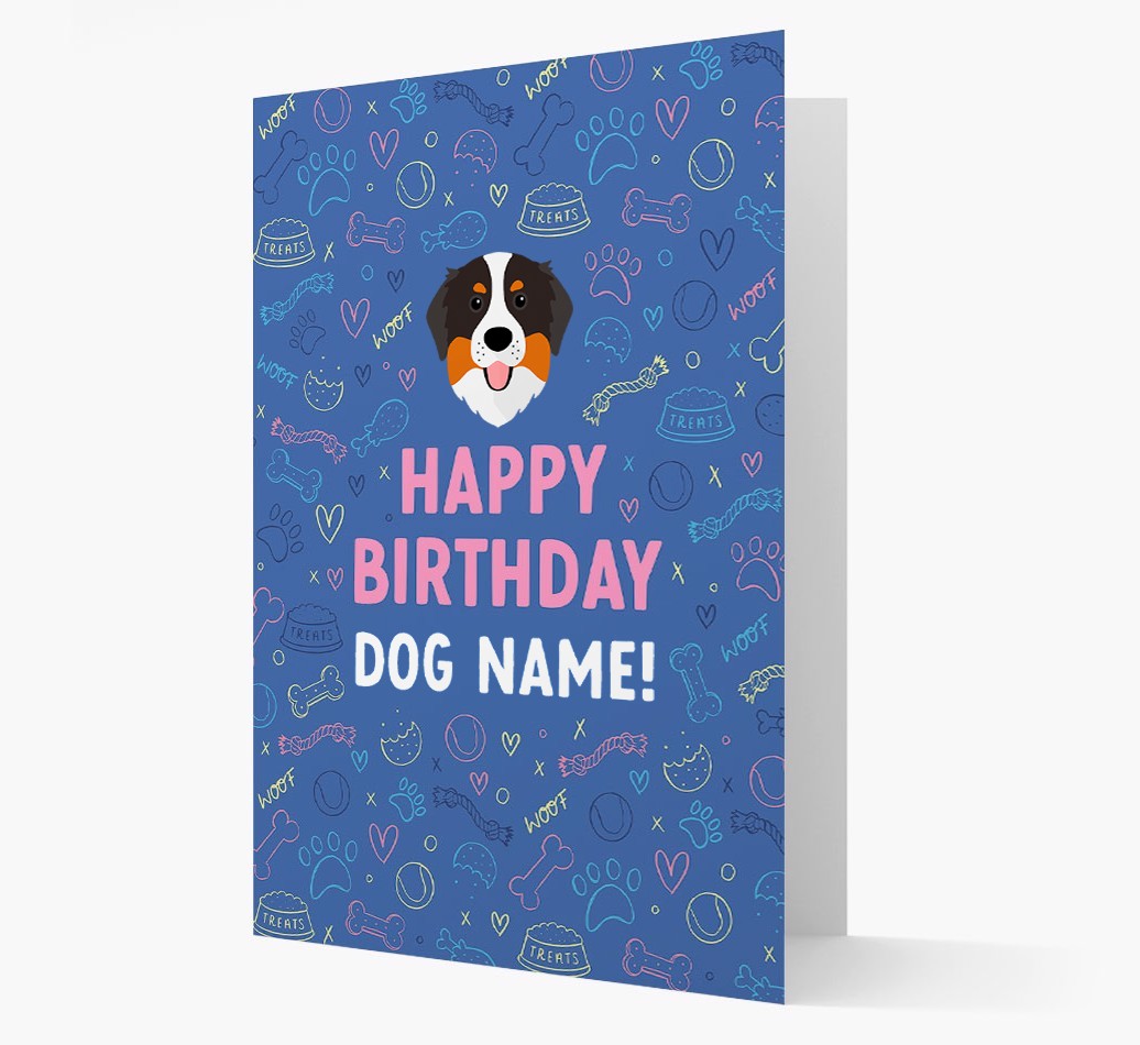 Happy Birthday Treats Pattern: Personalised {breedFullName} Card