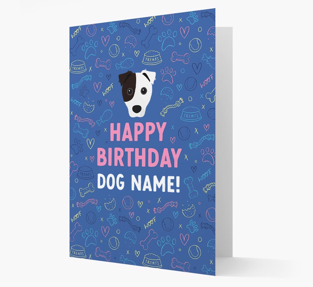 Happy Birthday Treats Pattern: Personalised {breedFullName} Card