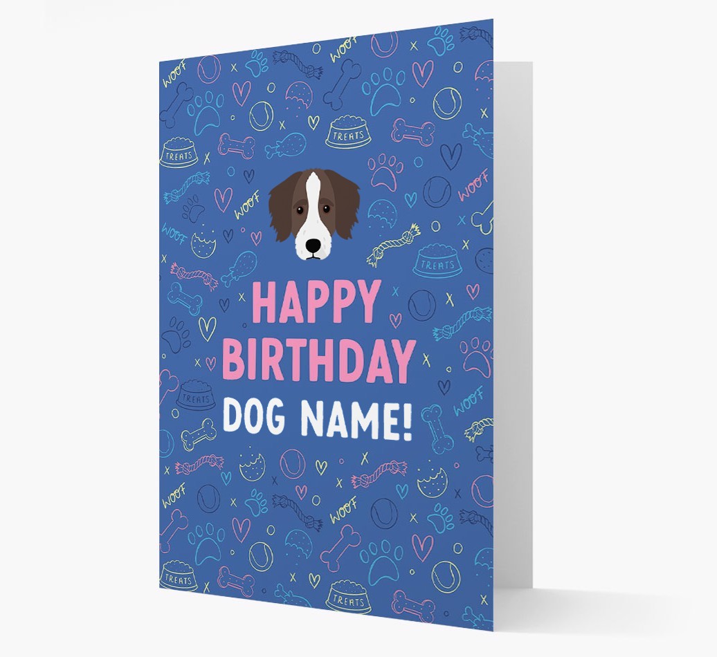 Happy Birthday Treats Pattern: Personalised {breedFullName} Card