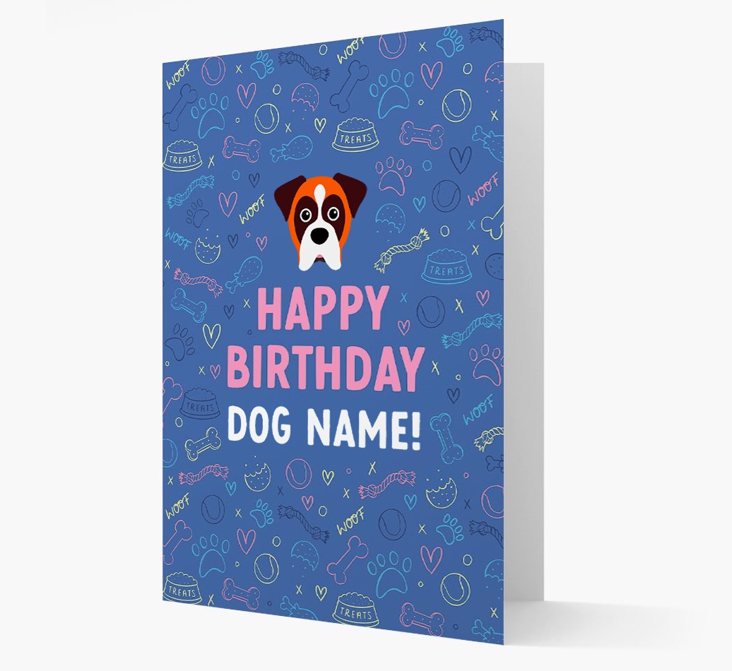 Happy Birthday Treats Pattern: Personalised {breedFullName} Card