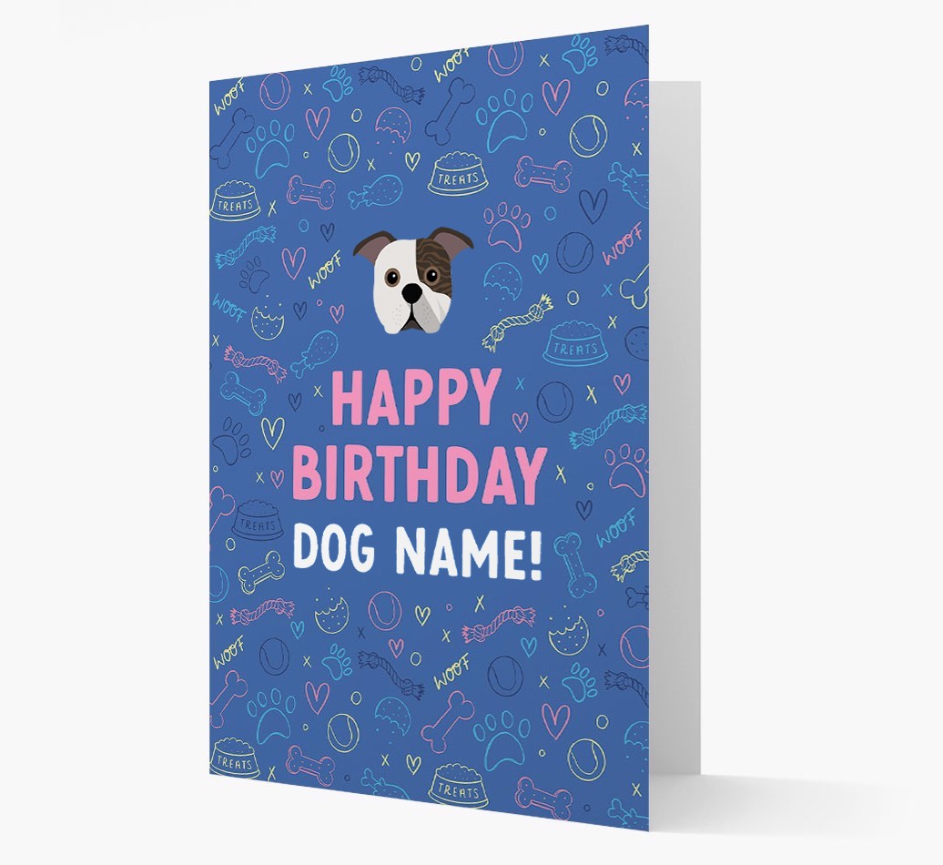 Happy Birthday Treats Pattern: Personalised {breedFullName} Card