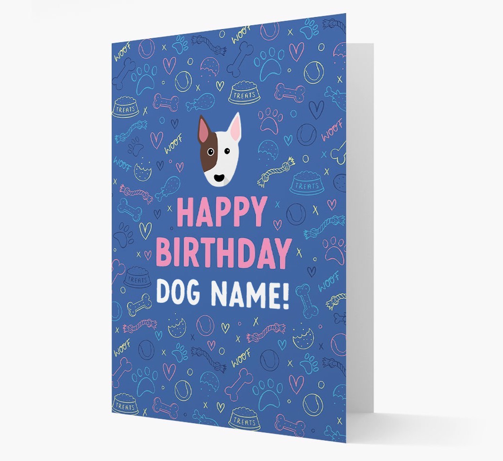 Happy Birthday Treats Pattern: Personalised {breedFullName} Card