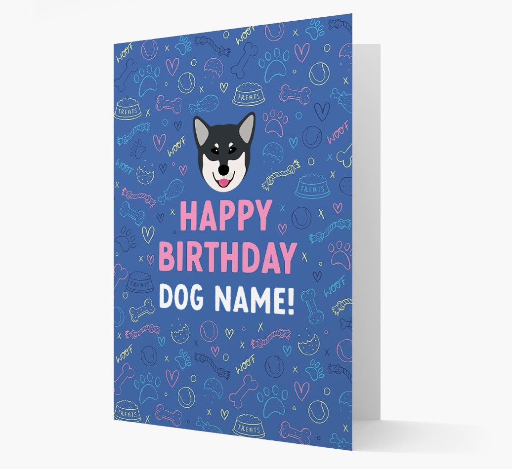 Happy Birthday Treats Pattern: Personalised {breedFullName} Card