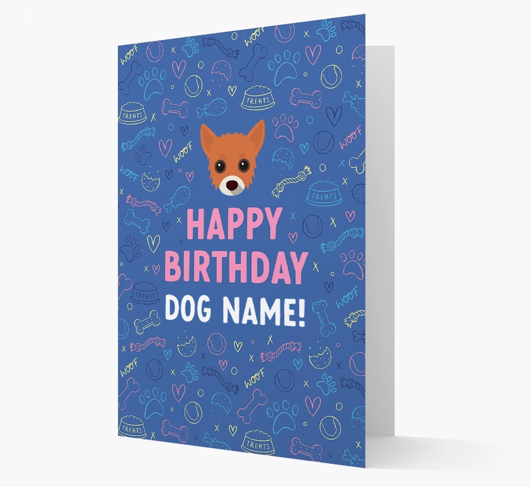 Happy Birthday Treats Pattern: Personalised {breedFullName} Card