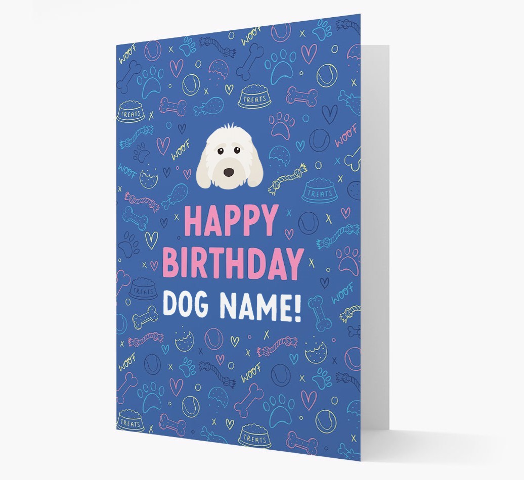 Happy Birthday Treats Pattern: Personalised {breedFullName} Card