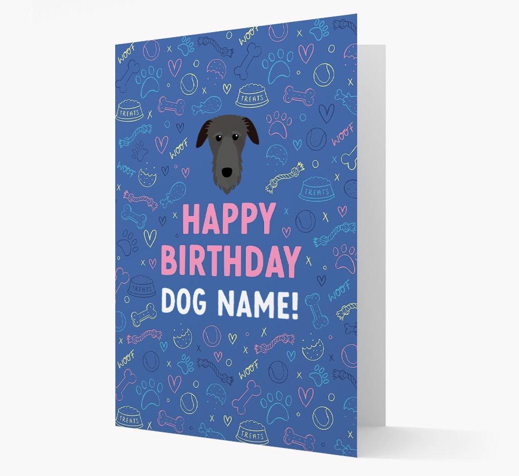 Happy Birthday Treats Pattern: Personalised {breedFullName} Card