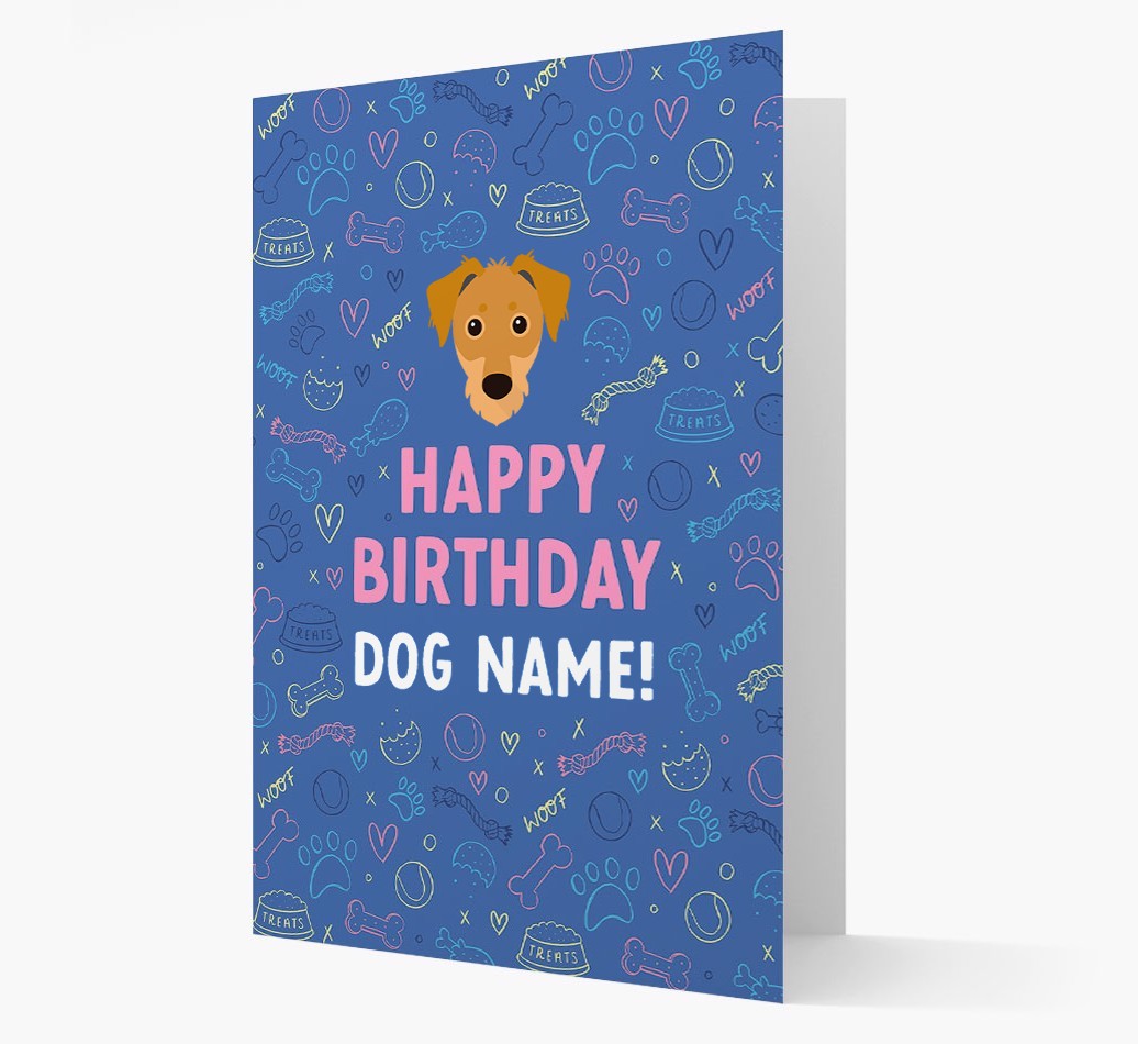 Happy Birthday Treats Pattern: Personalised {breedFullName} Card