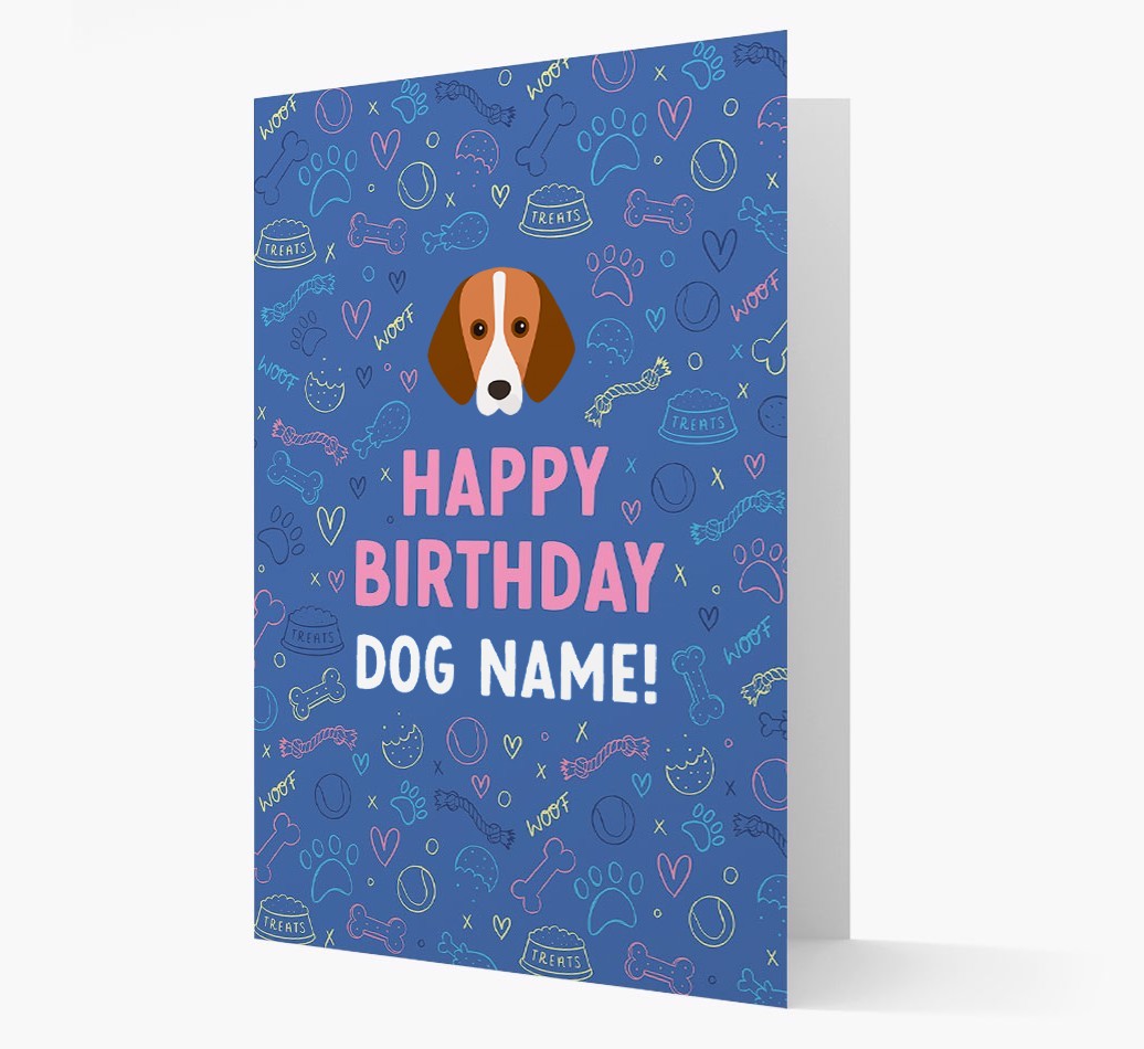 Happy Birthday Treats Pattern: Personalised {breedFullName} Card