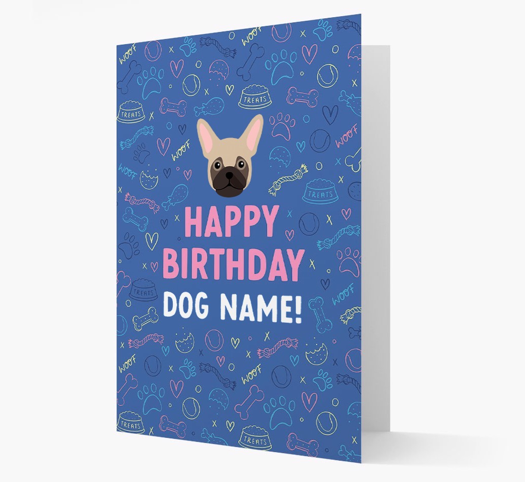 Happy Birthday Treats Pattern: Personalised {breedFullName} Card